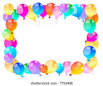 coloured holiday balloons frame, background, texture