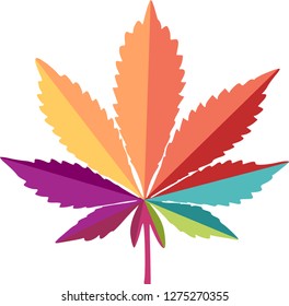 Coloured icon of a cannabis leaf 