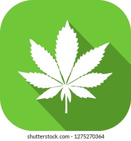 Coloured icon of a cannabis leaf 