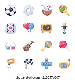 Coloured Icons of Party and Entertainment 

