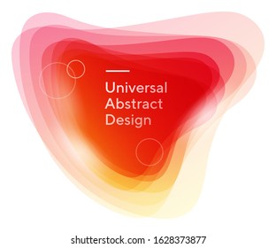 Coloured irregular bubbly forms. Universal dynamical shapes, geometric lines. Orange, yellow, ginger colors with white circles. Design for poster, ad flyer or presentation. Vector illustration.
