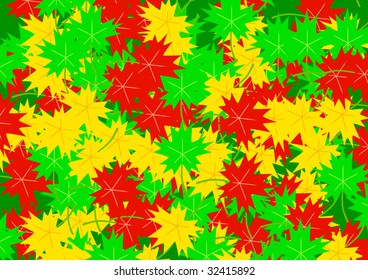 Coloured leaves
