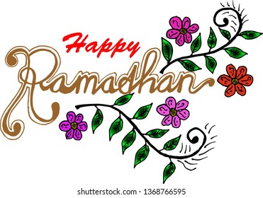 coloured letter of happy Ramadan - vector illustration