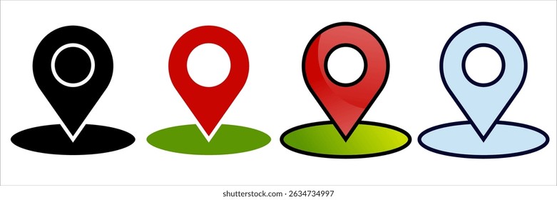 Coloured Maps Icon Set Multiple Style Collection, Editable Icon, Coloured Icon.