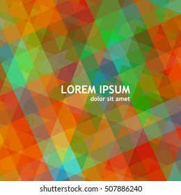 Coloured mosaic of triangles. Vector