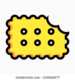 Coloured outline biscuit pixel perfect vector icon