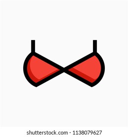Coloured outline bra pixel perfect vector icon