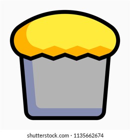 Coloured outline bread pixel perfect vector icon