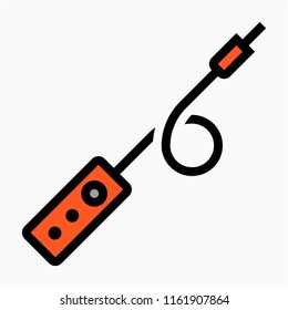 Coloured outline cable camera control pixel perfect vector icon