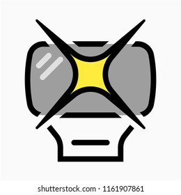 Coloured outline camera flash pixel perfect vector icon