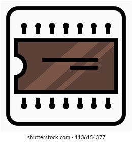 Coloured outline Electronics industry pixel perfect vector icon