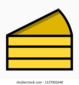 Coloured outline fresh cake pixel perfect vector icon