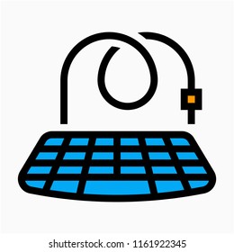 Coloured outline keyboard pixel perfect vector icon