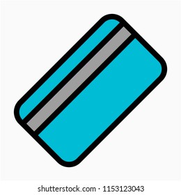 Coloured Outline Magnetic Stripe Card Pixel Perfect Vector Icon