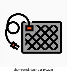 Coloured outline power supply unit pixel perfect vector icon