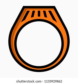 Coloured outline ring pixel perfect vector icon