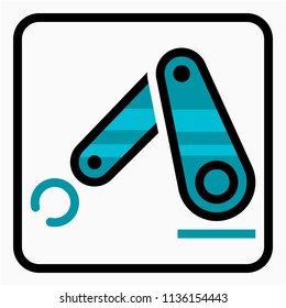 Coloured outline robot industry  pixel perfect vector icon