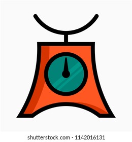 Coloured outline weighing scale pixel perfect vector icon