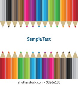 coloured pencil border with copy space