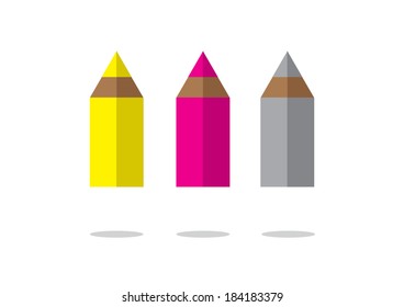 Coloured Pencil Icon. Vector