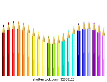 Coloured Pencils Waves. Vector illustration