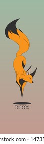 Coloured picture of falling fox