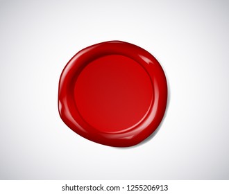 Coloured red wax seal, signet or stamp for certificate.