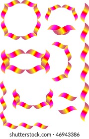 Coloured ribbon shapes