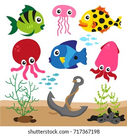 Coloured sealife background
