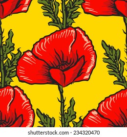 coloured seamless pattern with motive of flowers