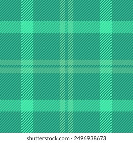 Coloured seamless tartan check, infant textile texture fabric. Doodle background pattern vector plaid in teal and mint colors palette.