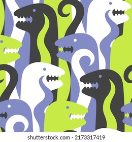 Coloured snakes. Seamless background for fabrics, textiles, packaging and wallpaper. Vector illustration