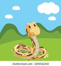 Coloured snakes vector cartoon illustration