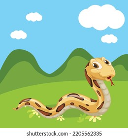 Coloured snakes vector cartoon illustration