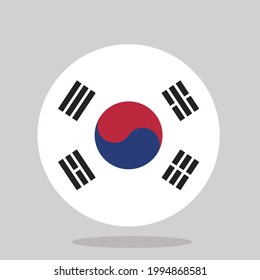 Bandera de corea del sur de color. Ilustración vectorial de la bandera de corea sur en circo