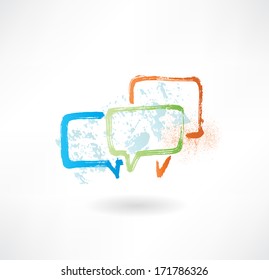 Coloured speech bubbles. Brush icon.
