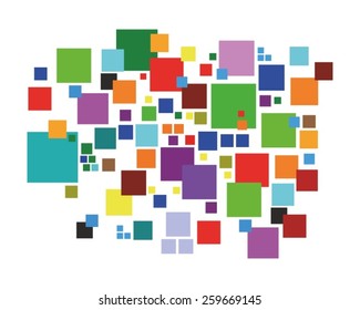 Coloured squares pattern