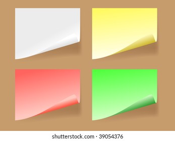 Papel pegajoso de color.