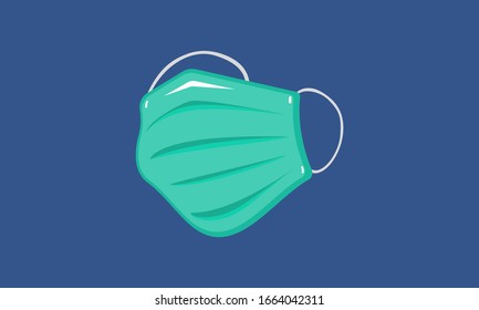 Coloured surgical mask  for prevent virus and dust, Air pollution, Medical mask, Contaminated air. Flat design