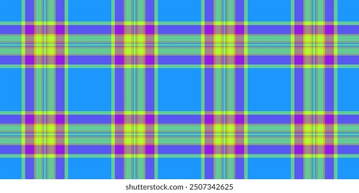 Coloured textile check fabric, soft seamless tartan background. Japan vector pattern texture plaid in pastel and cyan colors palette.