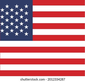 Bandera coloreada de Estados Unidos. Ilustración vectorial de la bandera de los EE.UU.