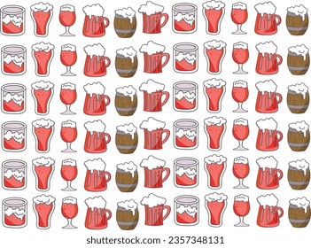 Coloured Vector Beer art Background 