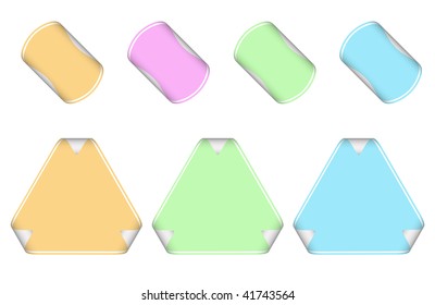 Coloured vectorial stickers on a white
