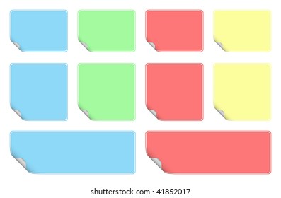 Coloured vectorial stickers on a white