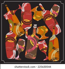 coloured wine bottle background