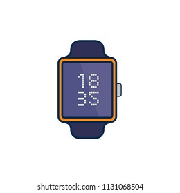 Coloured wrist watch, smart watch - clock icon