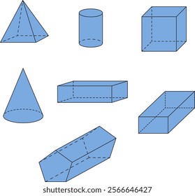 Colourful 3d Geometric Shapes for Mathematics