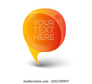 Colourful 3D transparent speech bubble in vector graphics