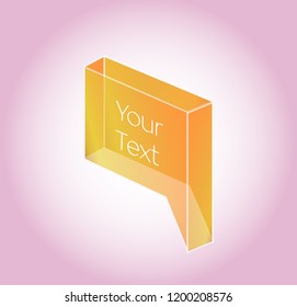 Colourful 3D transparent speech bubble in vector graphics