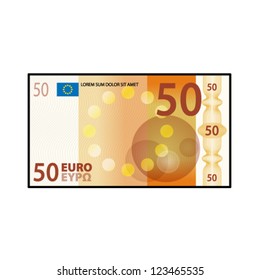 A colourful $50 €50 bank note / paper money.